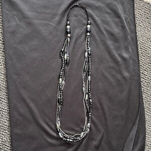 Elegant Black and Silver Beaded Necklace